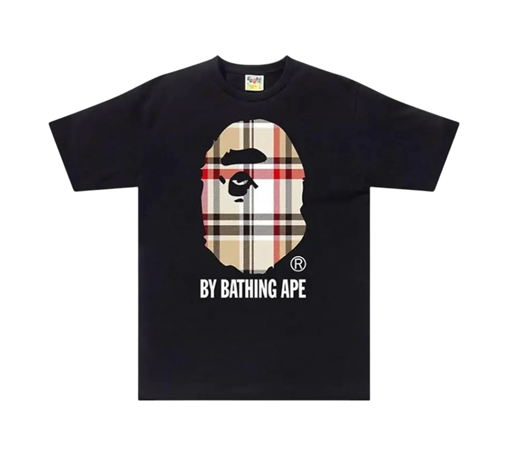 BAPE A Bathing Ape Check by Bathing T-shirt - Black