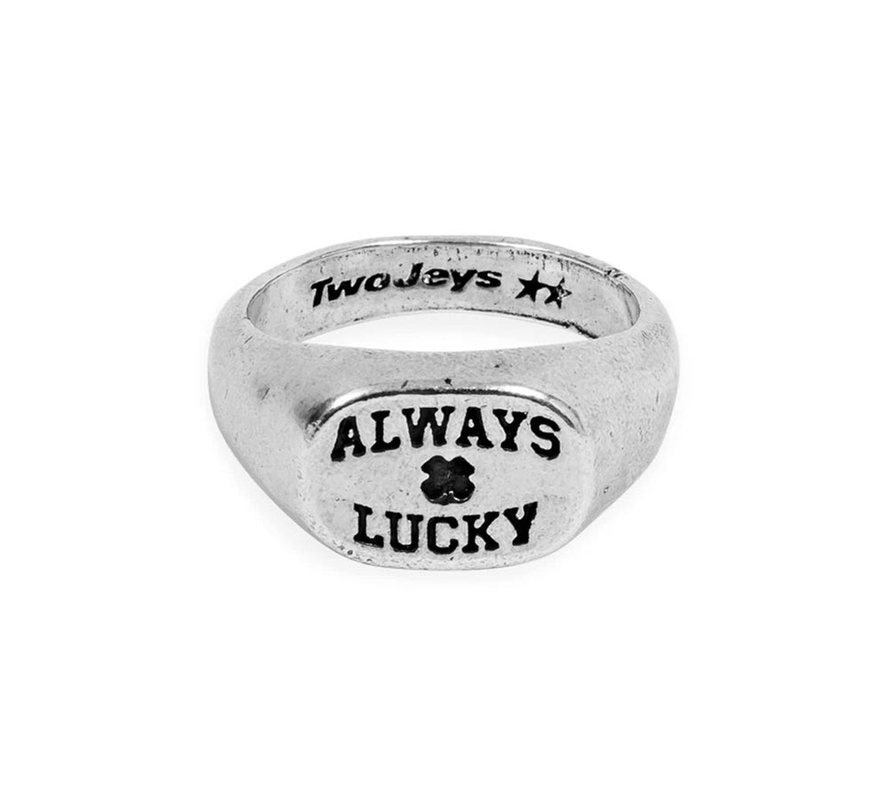 TwoJeys ★★™ Always Lucky Signet - 12 Microns Silver Bath