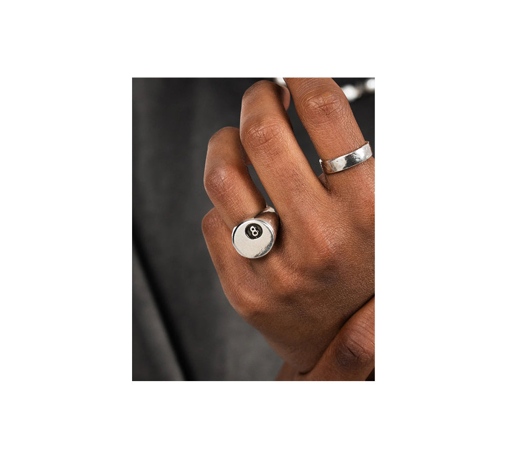 TwoJeys ★★™ 8 Ball Ring - Handcrafted piece w/ 12 microns Silver Bath