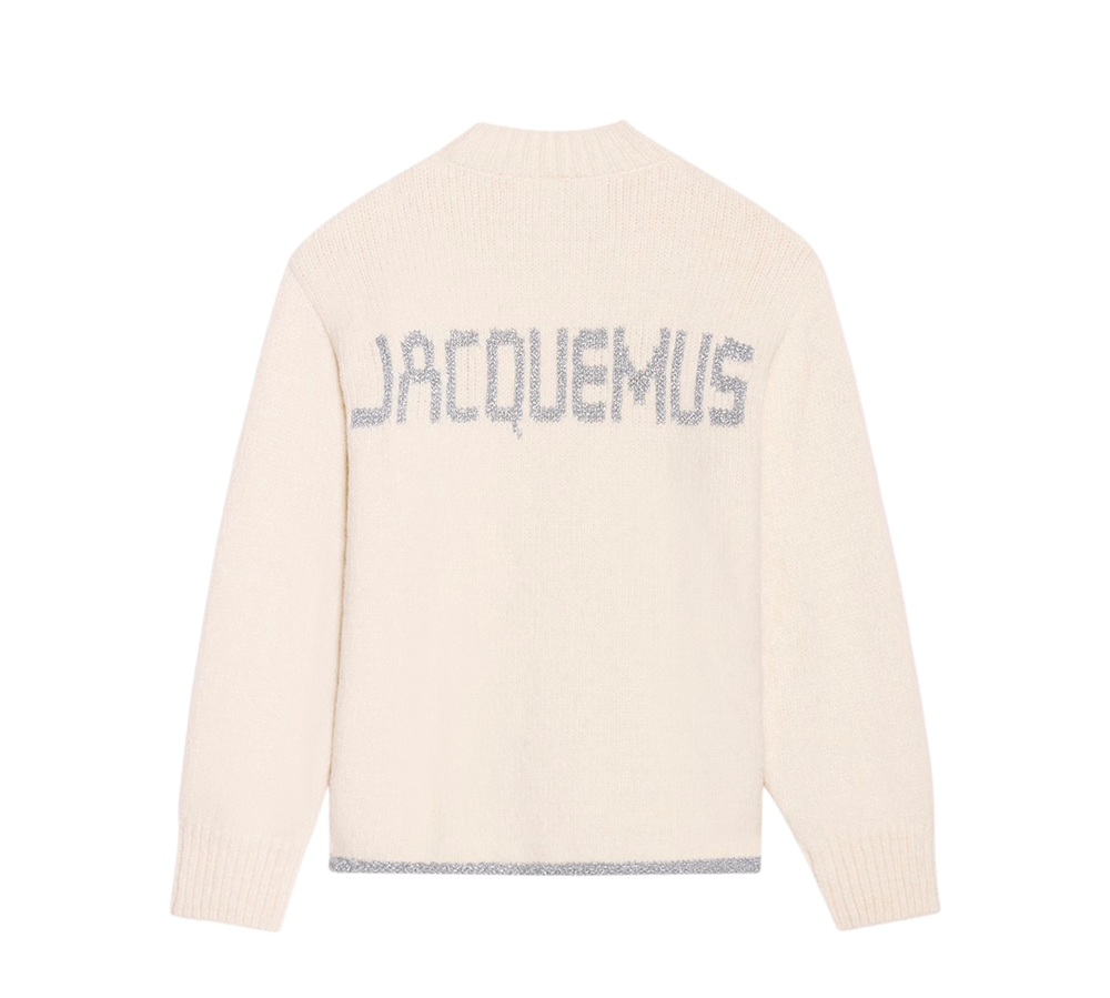 JACQUEMUS The Pavane knit Jacquard logo sweater - White