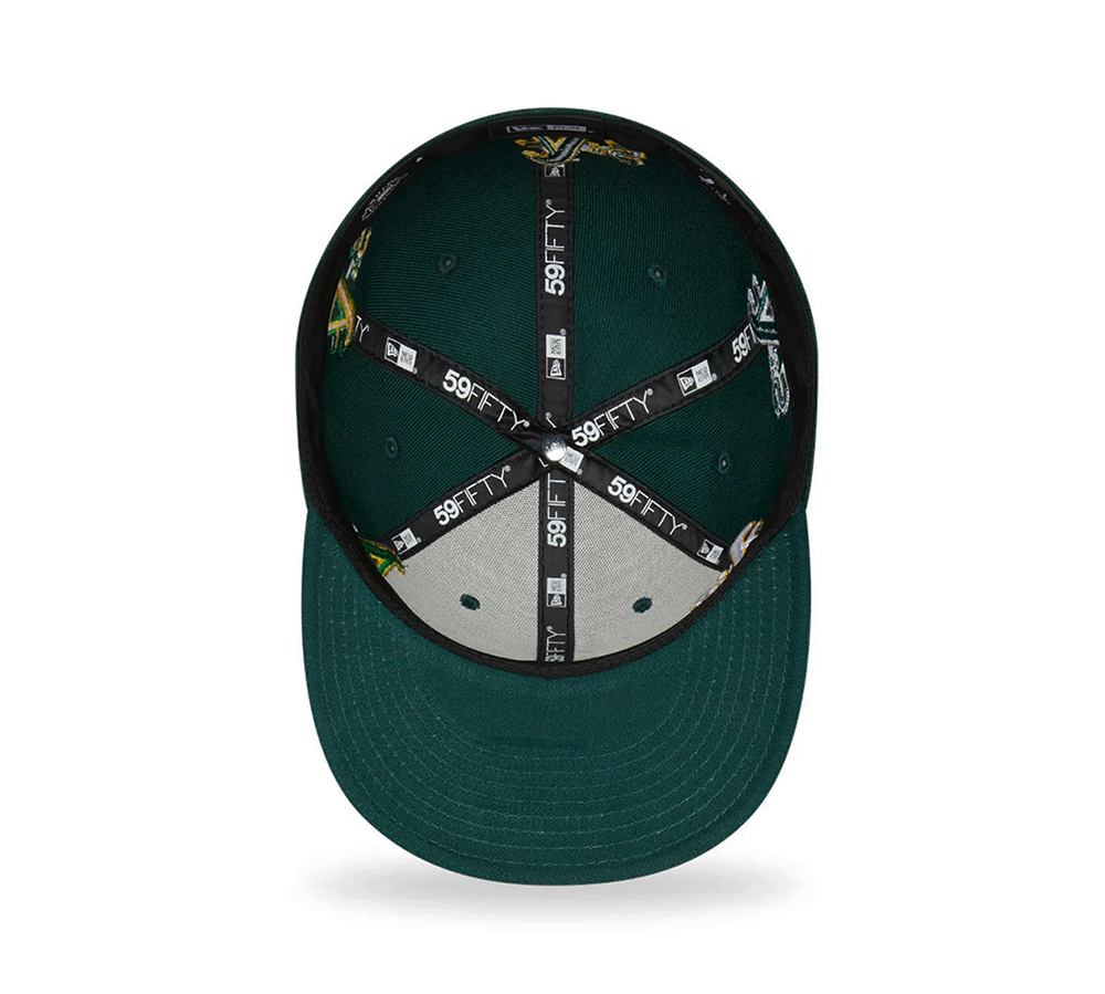 New Era Oakland Athletics All-Over Logos Low Profile - Dark Green