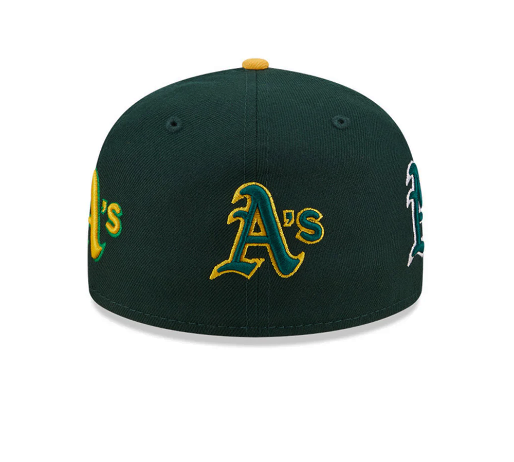 New Era Oakland Athletics All-Over Logos Low Profile - Dark Green