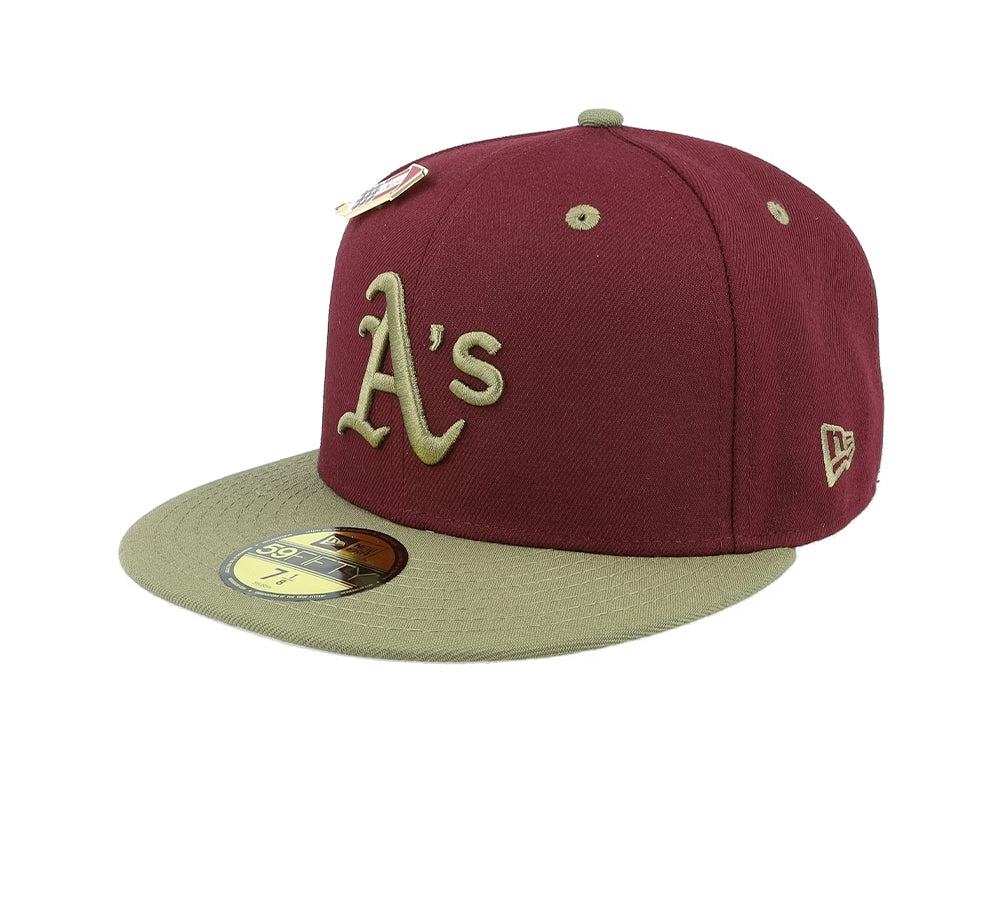 New Era Oakland Athletics World Series 1989 Side Patch Trail Mix - Burgundy / Walnut