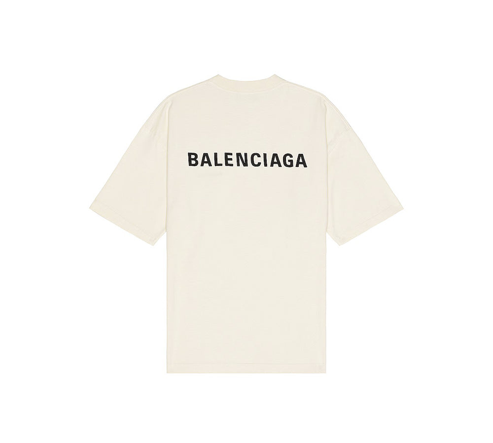 Balenciaga Medium Fit T-Shirt - Cream/Black