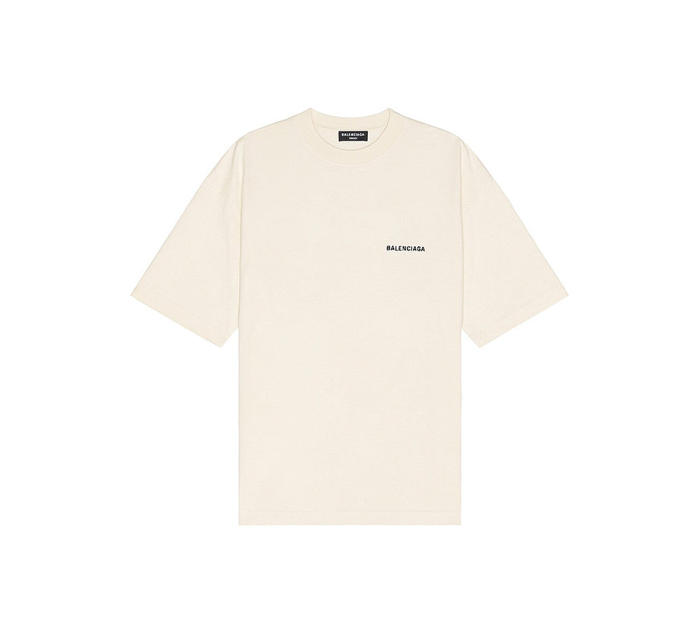 Balenciaga Medium Fit T-Shirt - Cream/Black