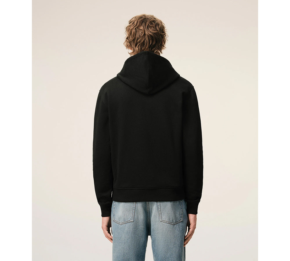 Ami De Coeur Cotton Zipped Hoodie - Black Red