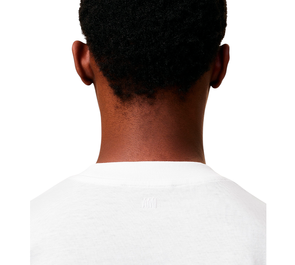 Ami Paris Small Red Ami De Coeur T-shirt- White