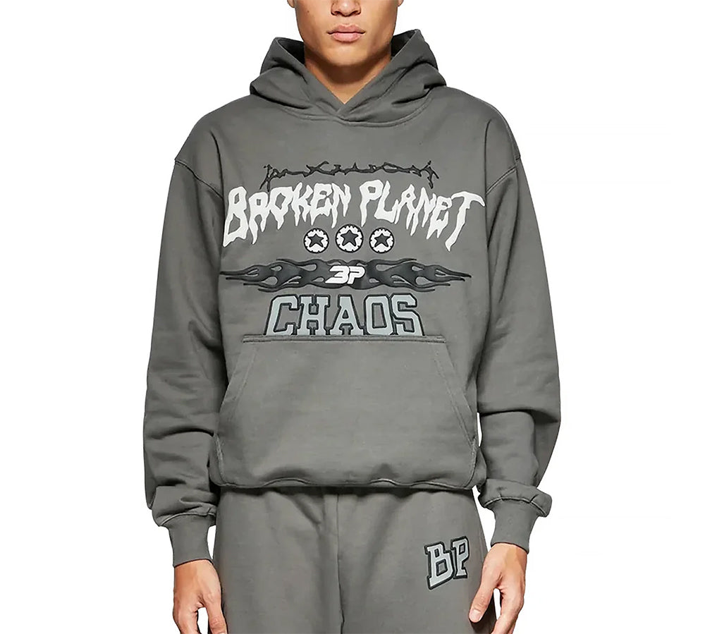 Broken Planet Chaos Hoodie - Gunmetal Grey