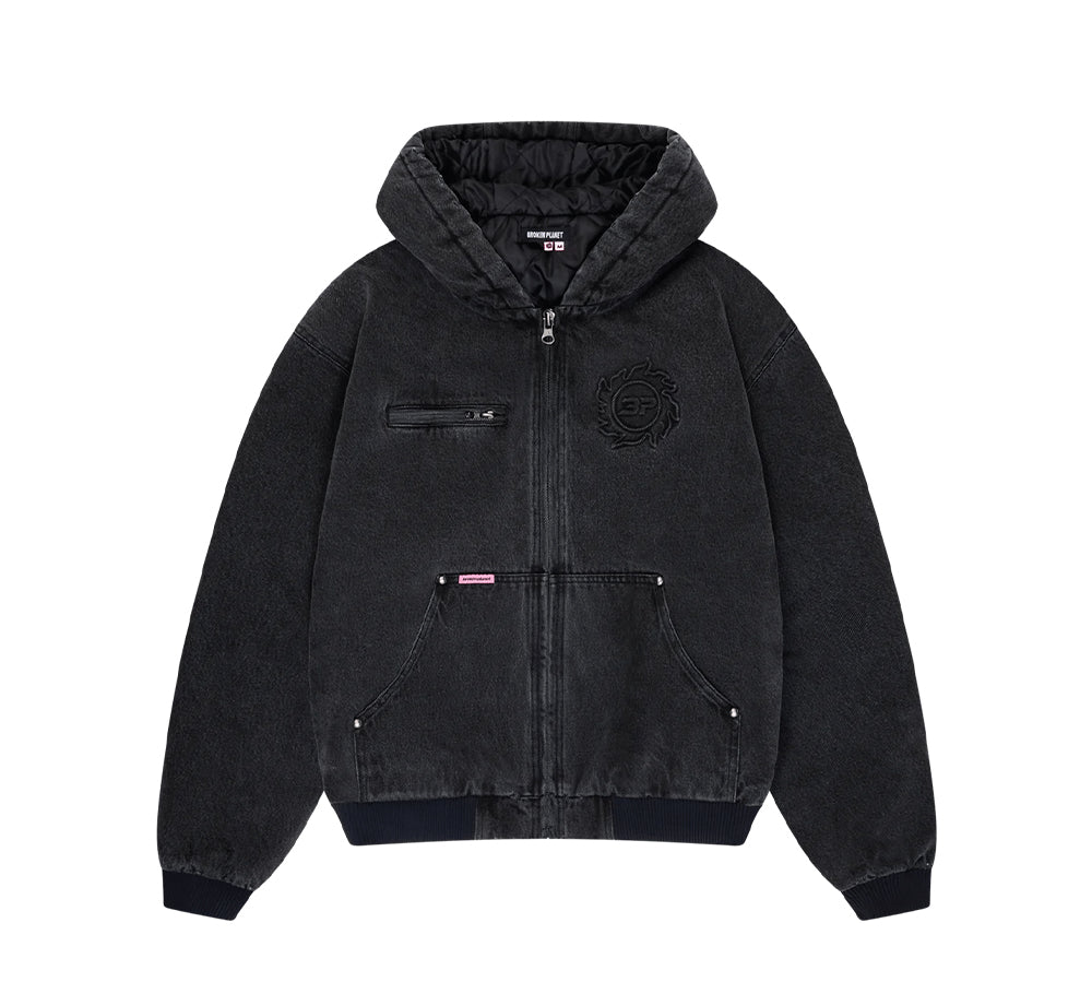 Broken Planet Denim Workwear Jacket - Washed Midnight Black