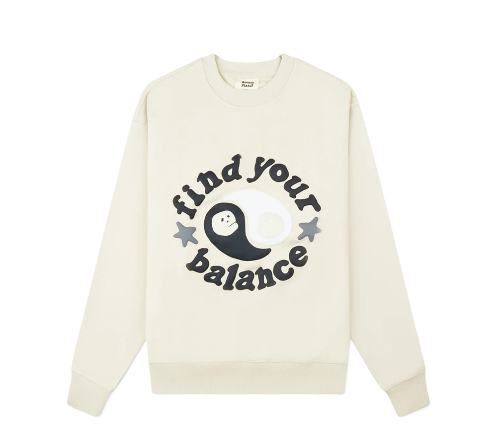 Broken Planet Find Your Balance Crewneck - Bone White
