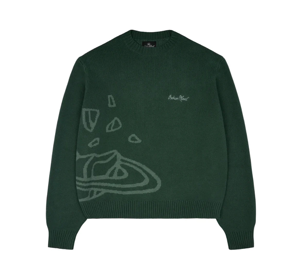 Broken Planet Knit Sweater - Forest Green