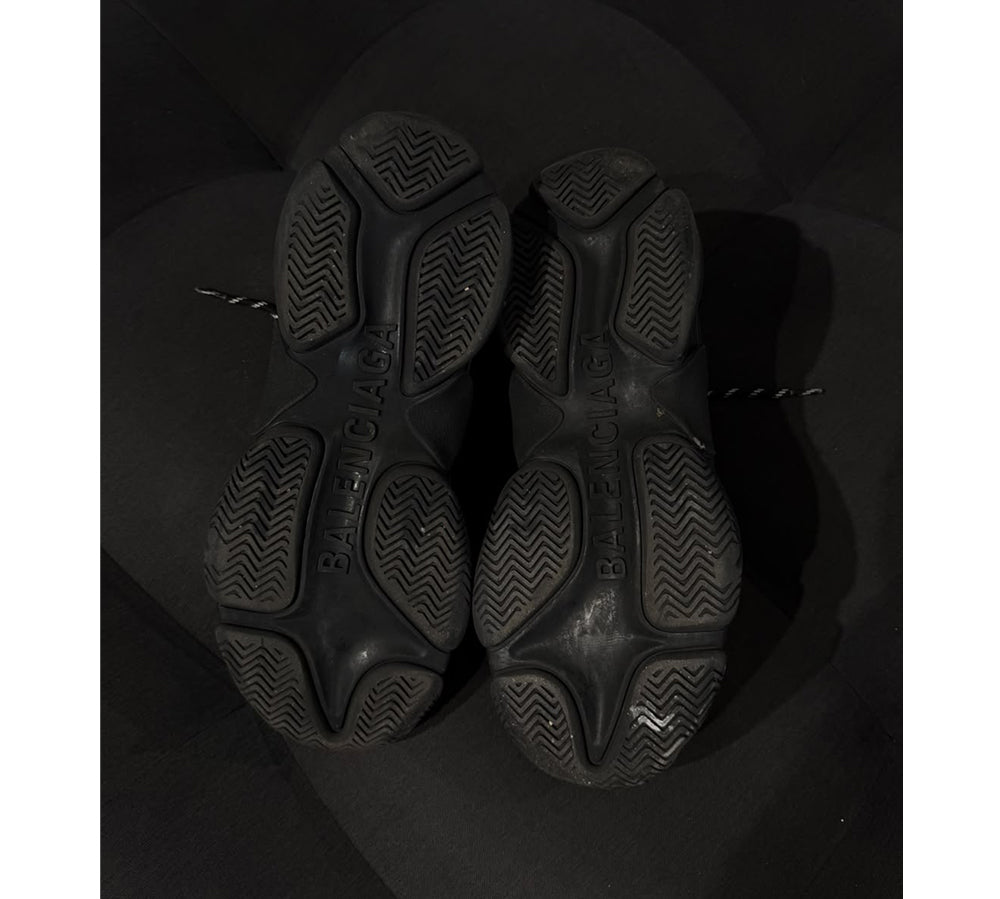 Balenciaga Triple S Allover Logo Black (USADO) - 43