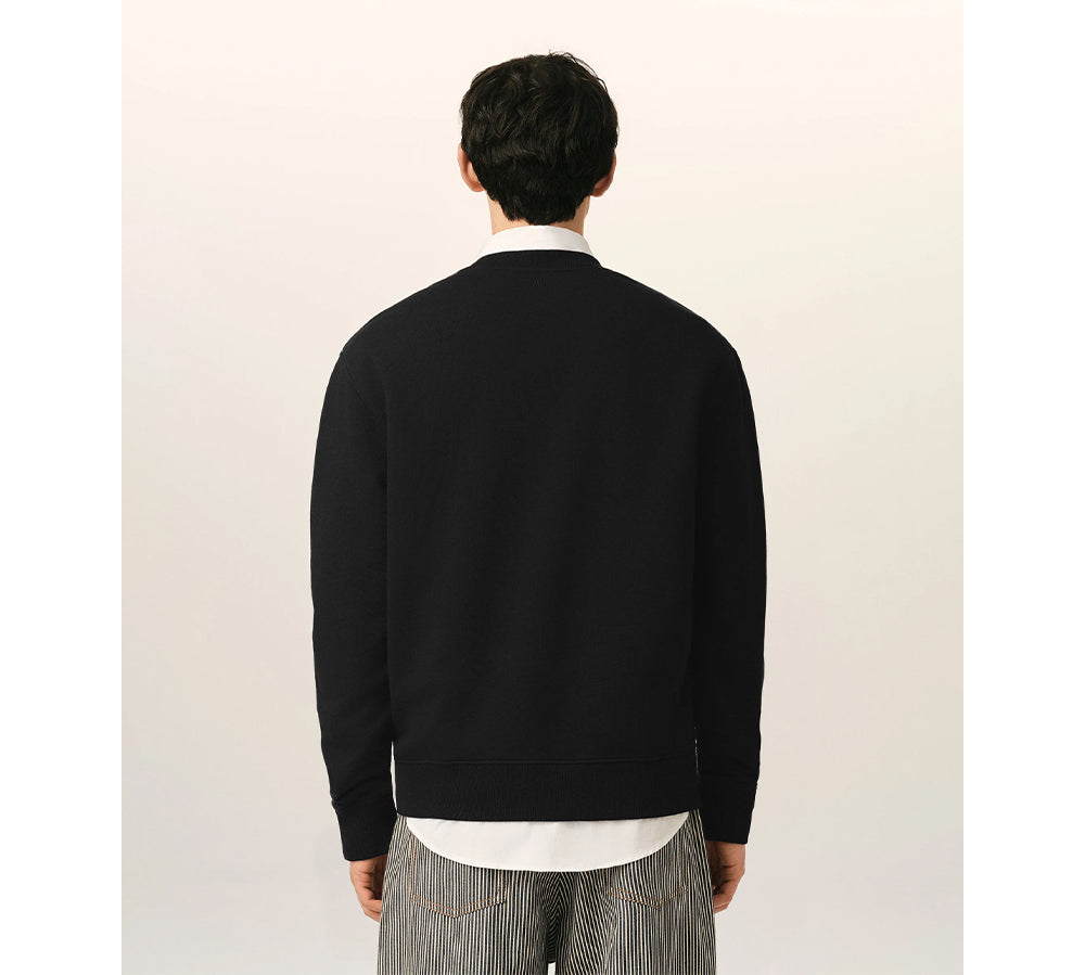 Ami Paris Ami De Coeur Cotton Crewneck - Black