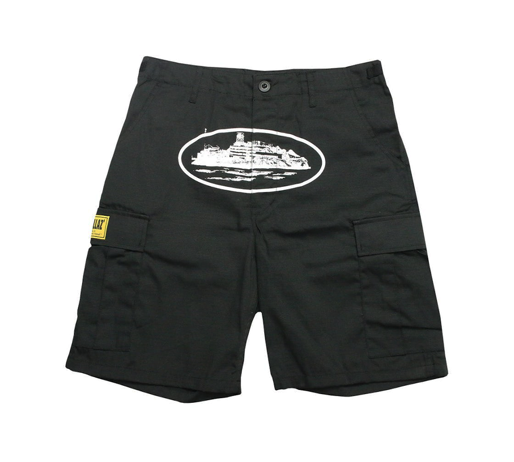 Corteiz Guerillaz 21' Cargo Shorts - Black