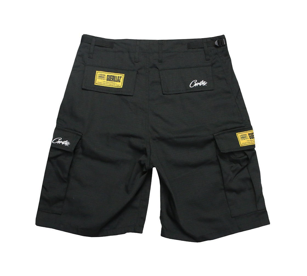 Corteiz Guerillaz 21' Cargo Shorts - Black