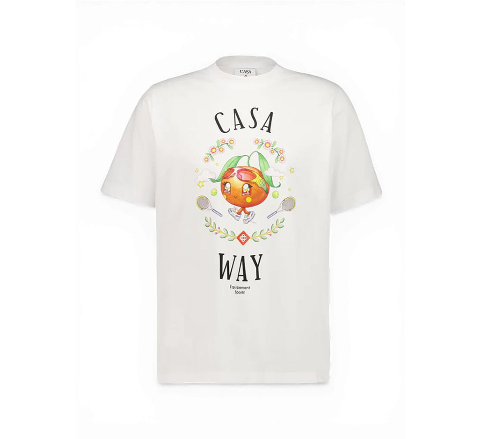 Casablanca Casa Way Orange Mascot T-Shirt - White