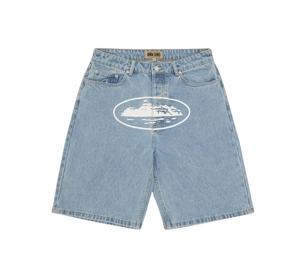 CORTEIZ ALCATRAZ BAGGY SHORTS - WASHED BLUE