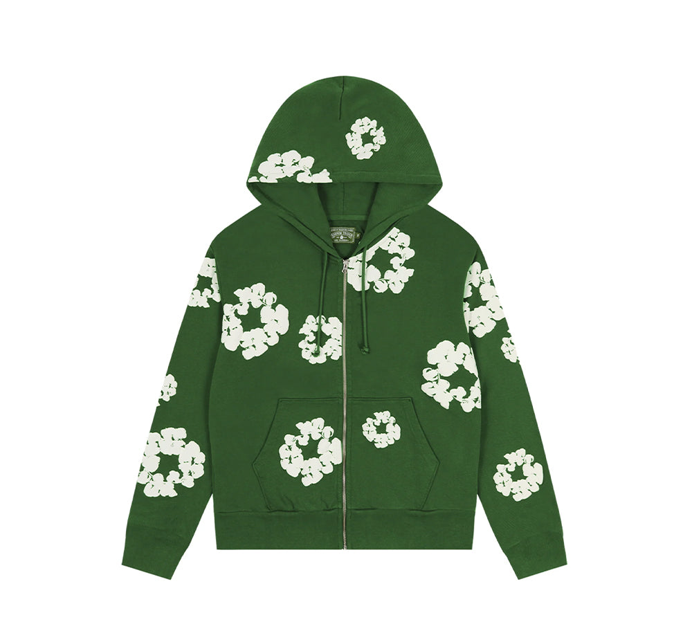 Denim Tears The Cotton Wreath Zip Hoodie - Green