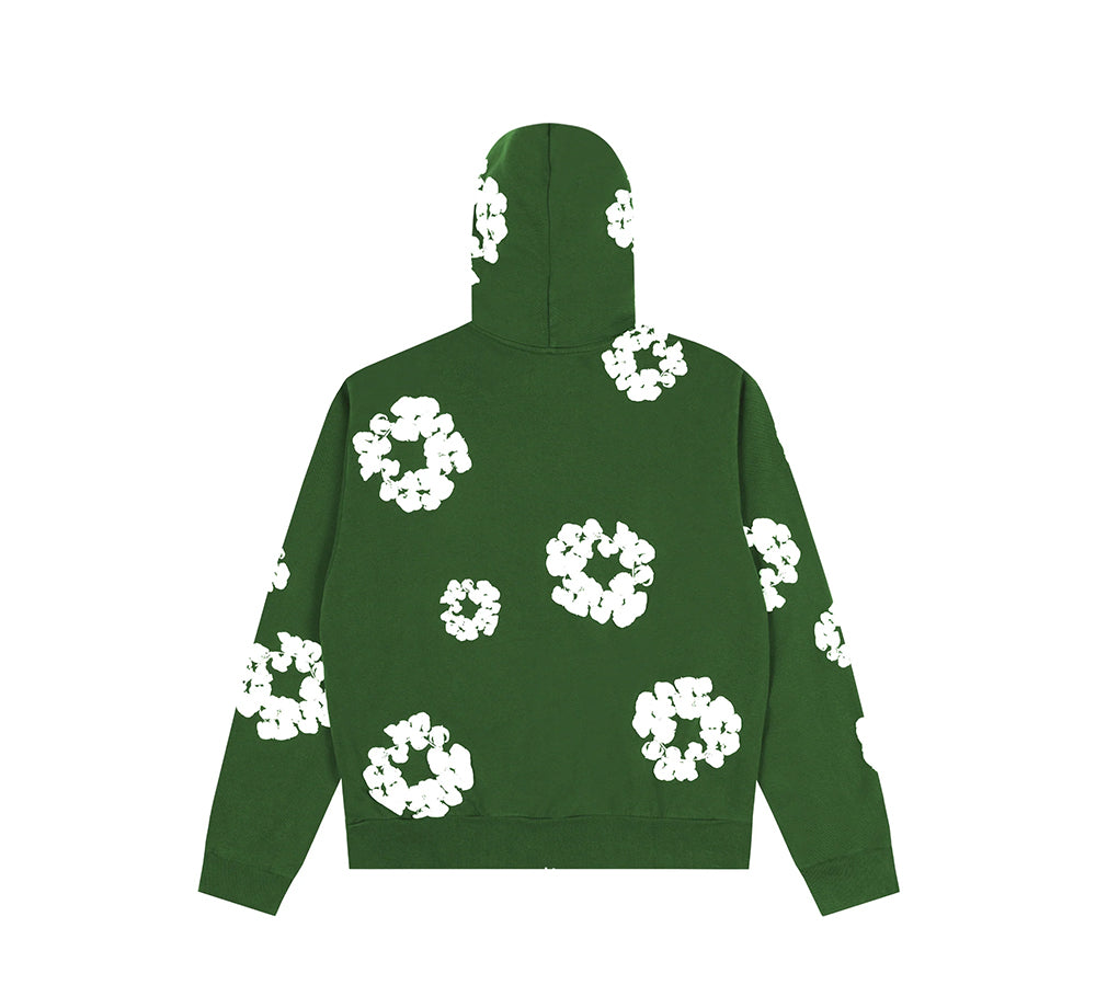 Denim Tears The Cotton Wreath Zip Hoodie - Green