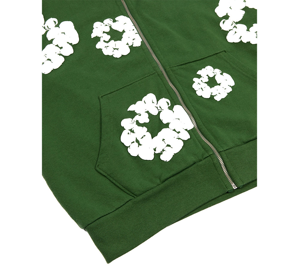 Denim Tears The Cotton Wreath Zip Hoodie - Green