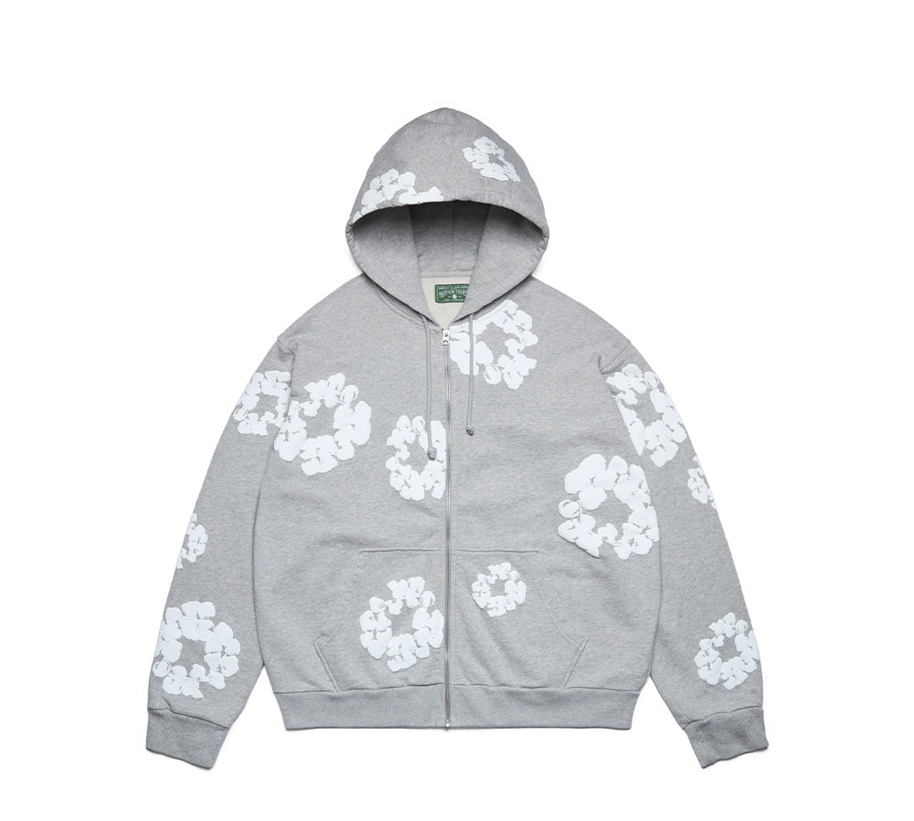 Denim Tears The Cotton Wreath Zip Hoodie - Grey