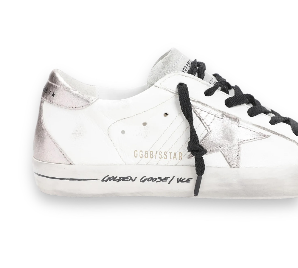Golden Goose Super-Star - White Rose Silver Metallic
