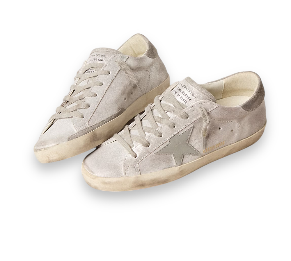 Golden Goose Super-Star - White Grey Glitter