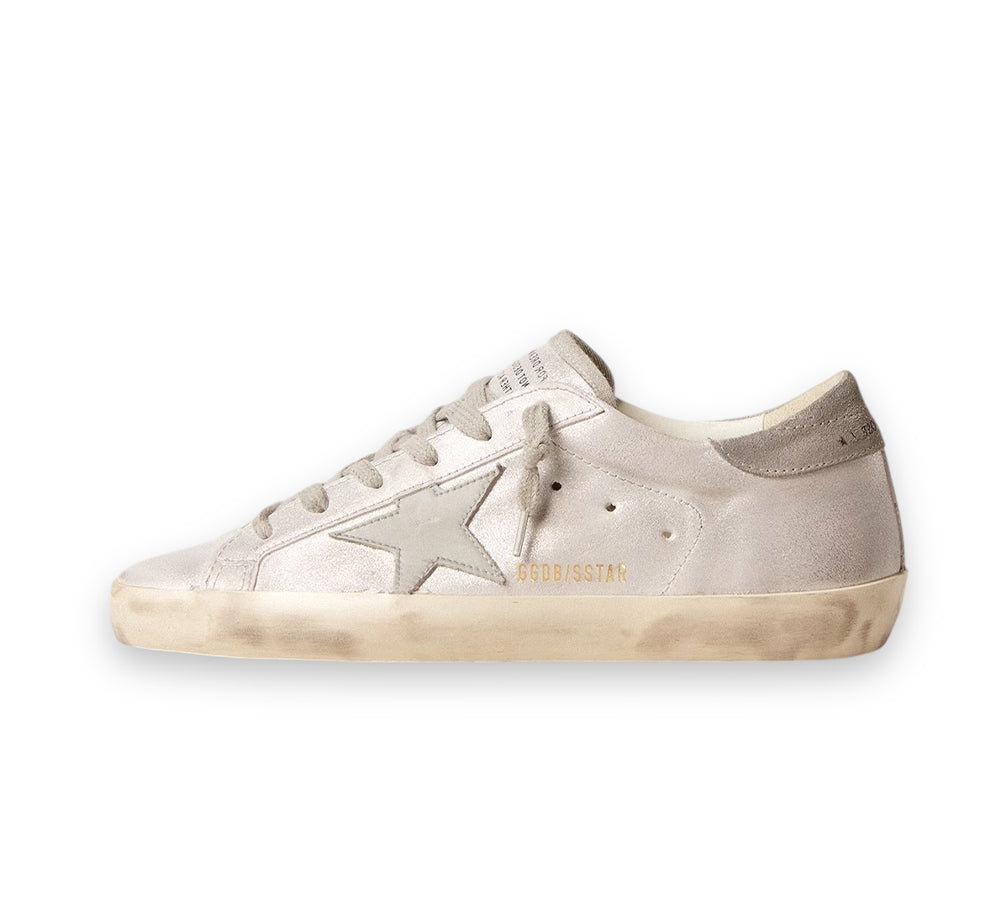 Golden Goose Super-Star - White Grey Glitter