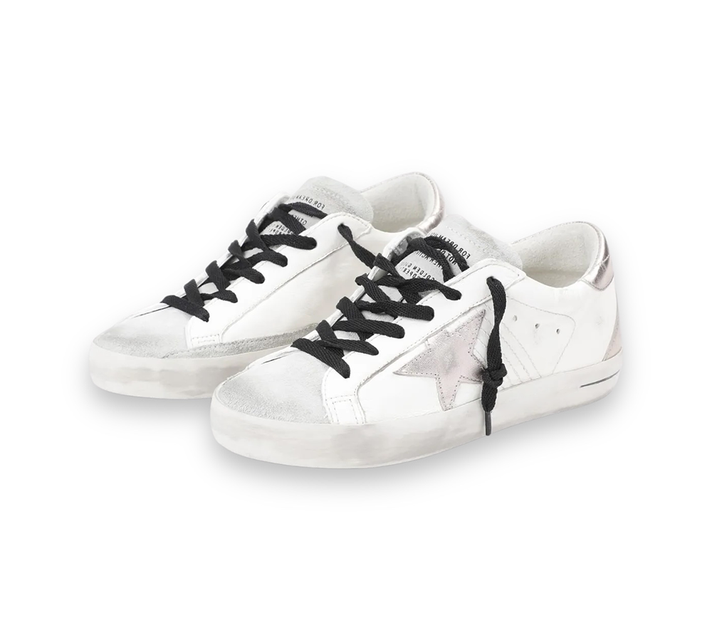 Golden Goose Super-Star - White Rose Silver Metallic