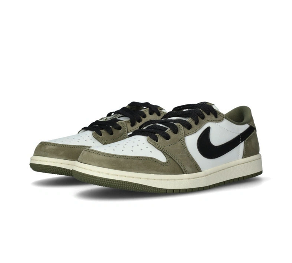 Jordan 1 Retro Low - Medium Olive Summit White Sail Black