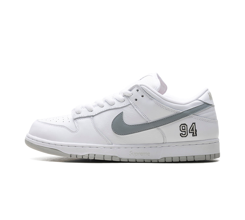 Nike SB Dunk Low Supreme 94 - White Metallic Silver