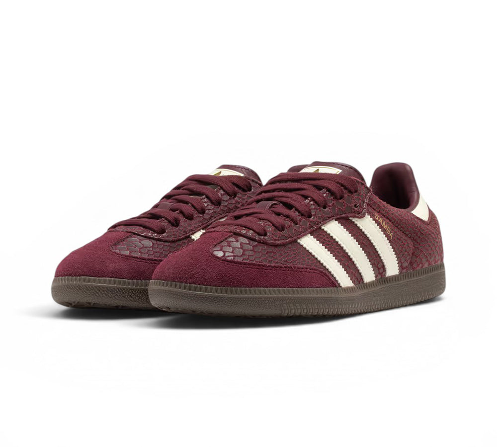 adidas Samba OG - Snakeskin Maroon Cream White
