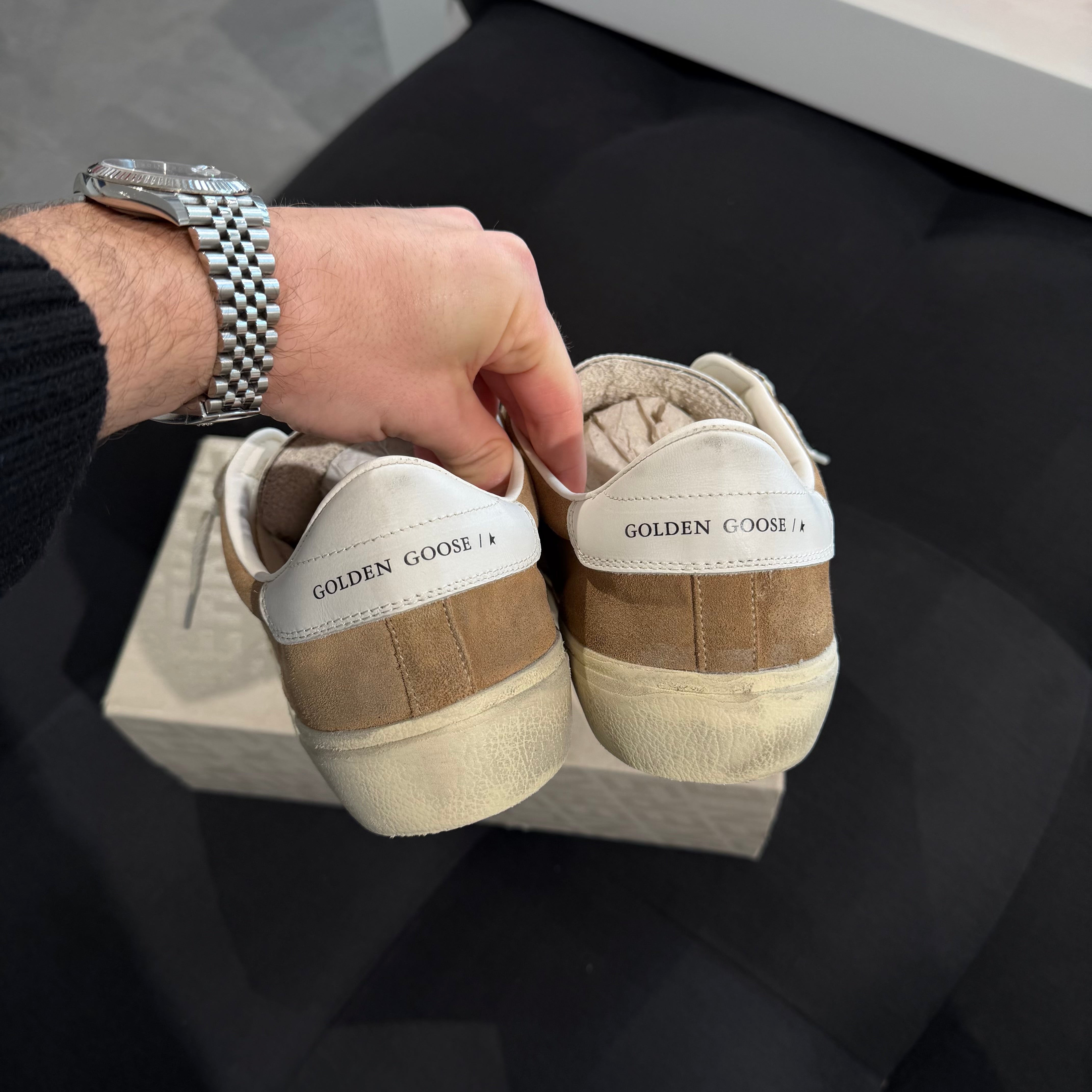 Golden Goose Soul Star Leather Sneaker - Tobacco, White & Milk