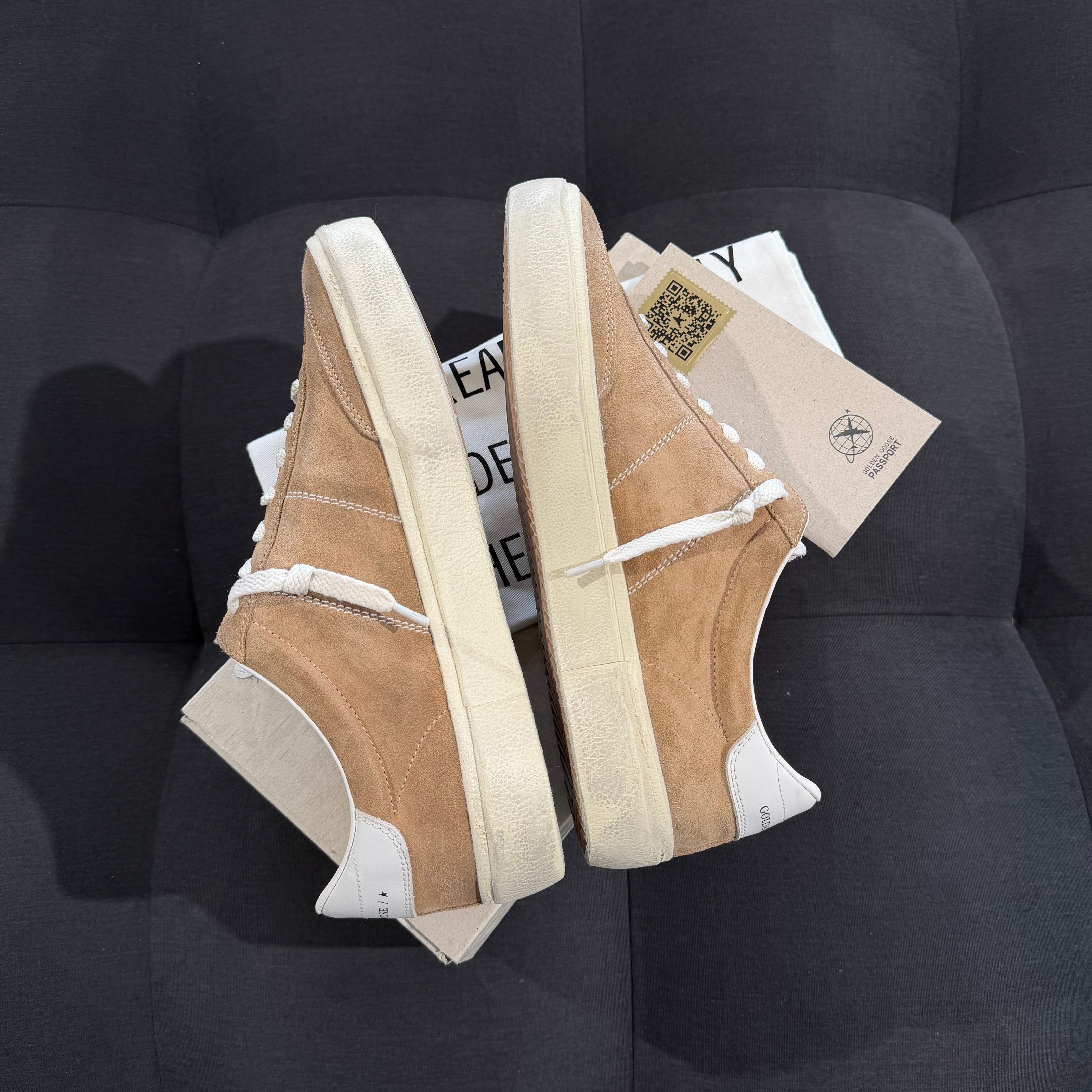 Golden Goose Soul Star Leather Sneaker - Tobacco, White & Milk