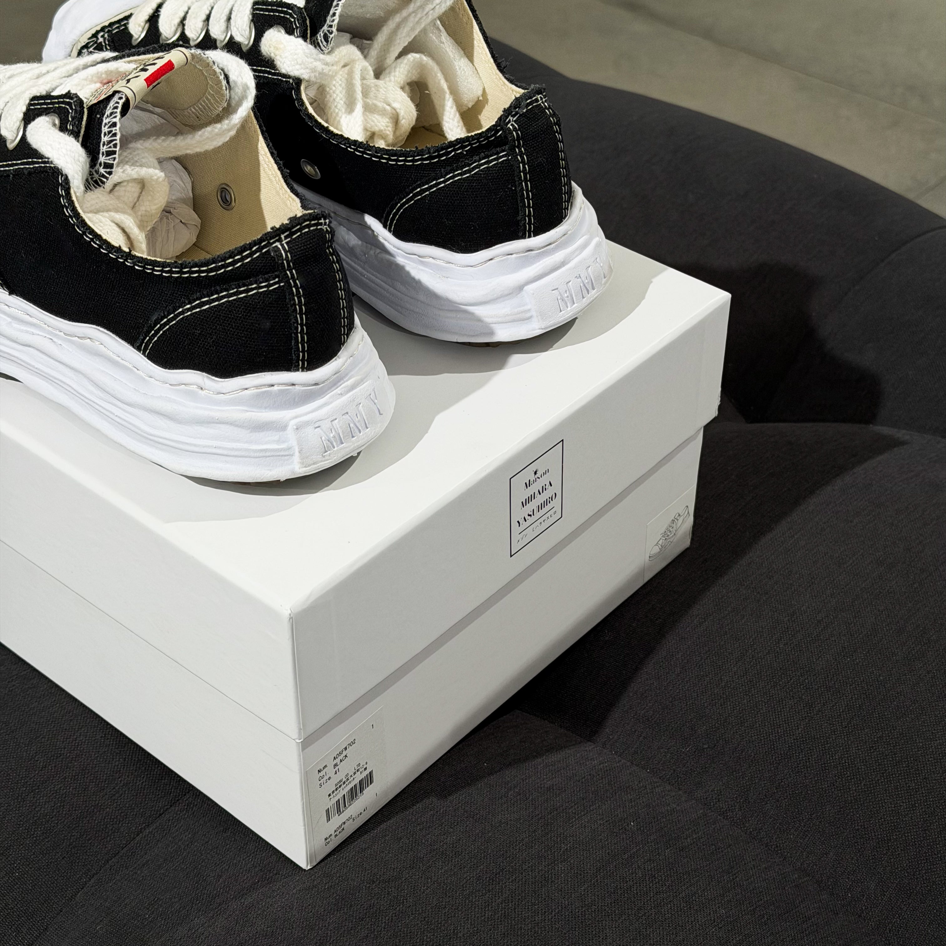 Maison Mihara Yasuhiro Hank OG Sole Canvas Low Black (USADO) - 41
