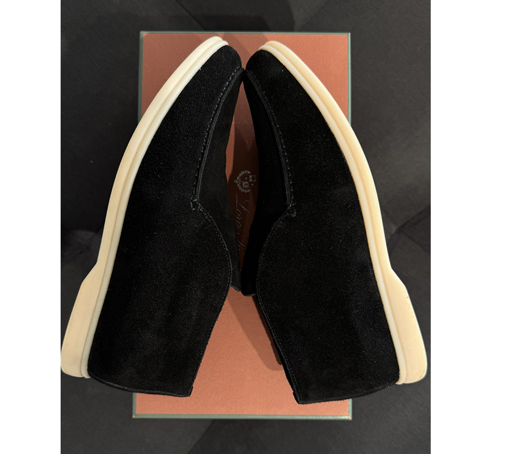 Loro Piana Open Walk Ankle Boot Suede Black (USADO) - 41