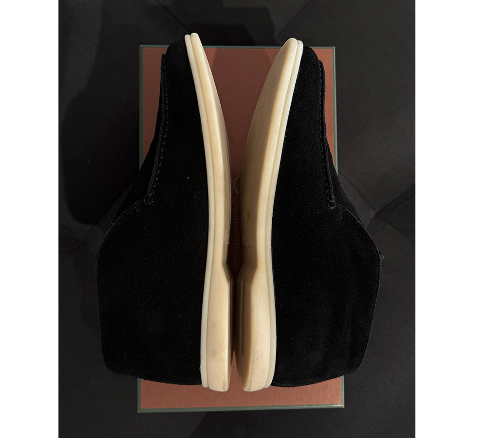 Loro Piana Open Walk Ankle Boot Suede Black (USADO) - 41