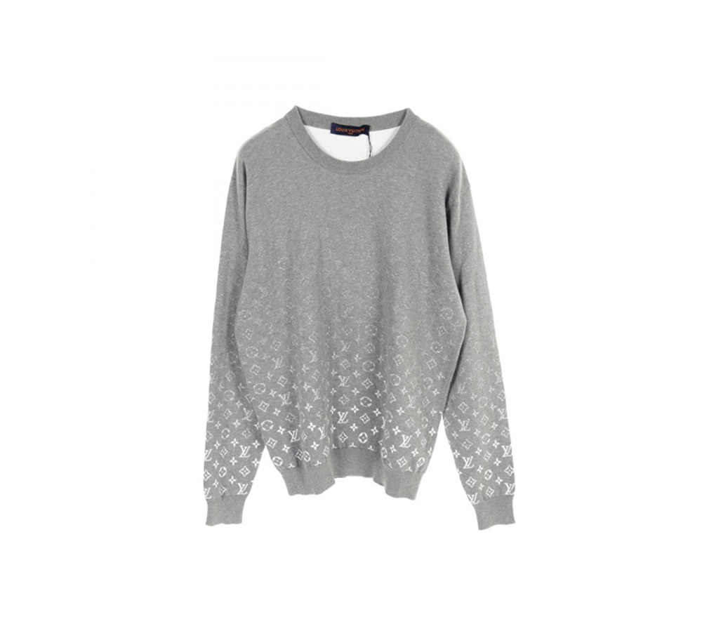 Louis Vuitton Gradient Monogram Knitwear Sweater (USADO) - Grey