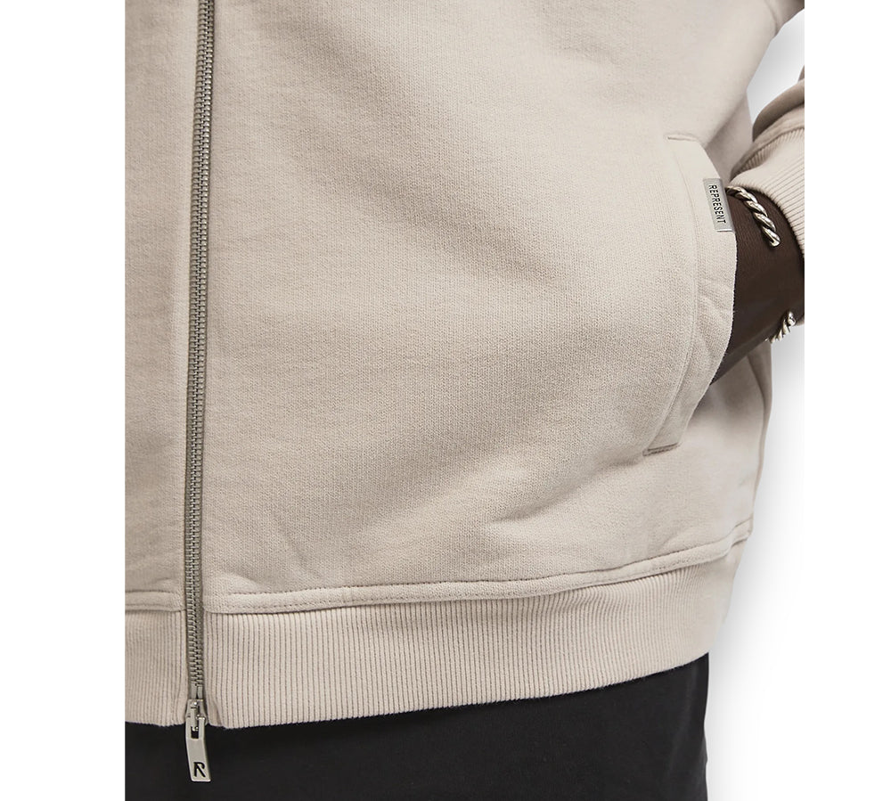 Represent Script Logo Zip Hoodie - White