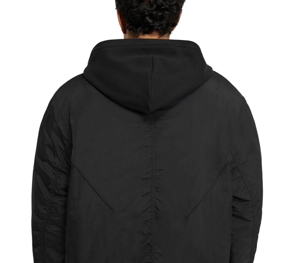 Represent Nylon Hooded Bomber Jacket - Black