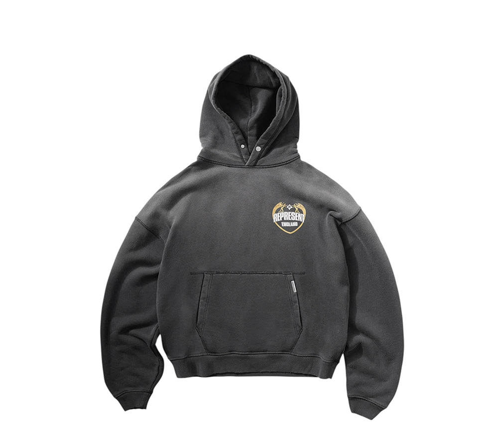 Represent Angel Border Hoodie - Stained Black