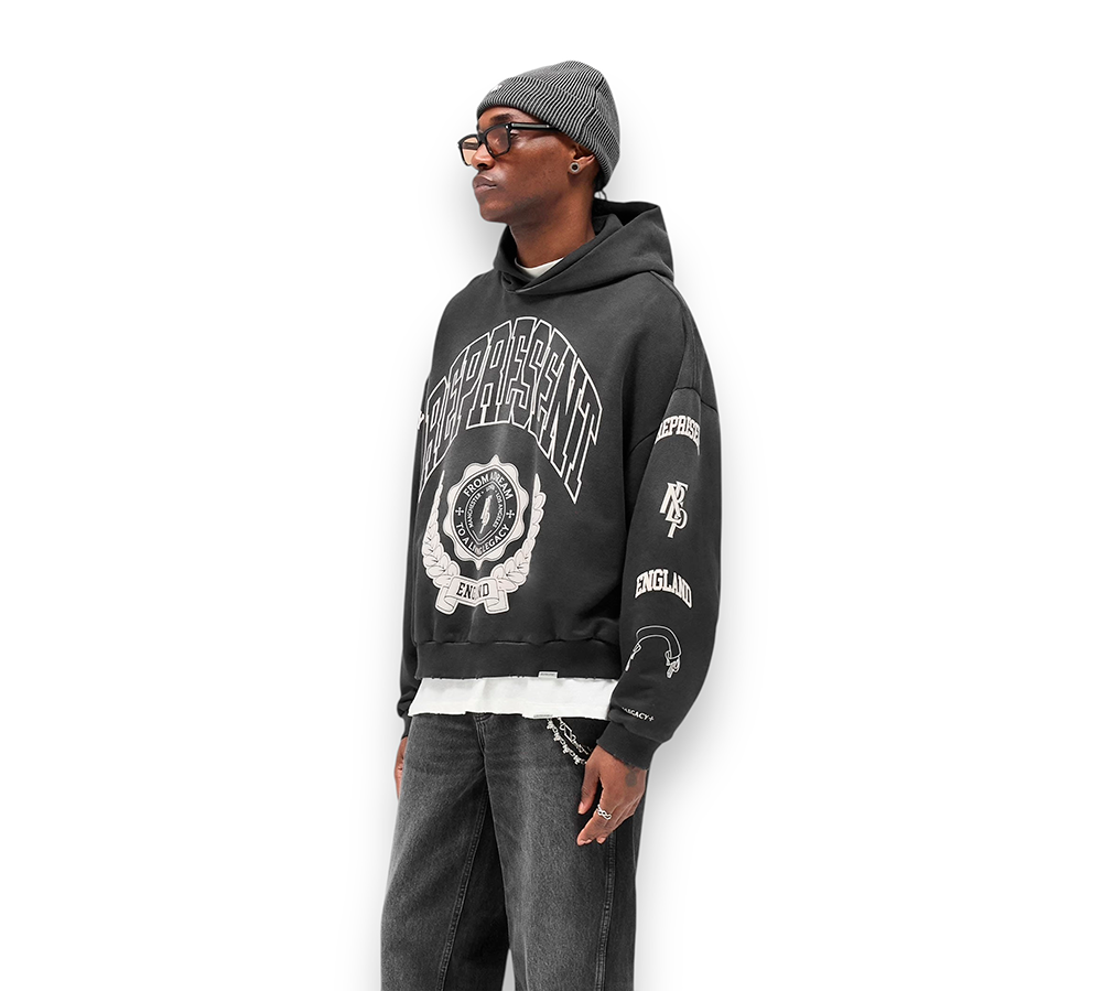 Represent Legacy Crest Hoodie - Stained Black