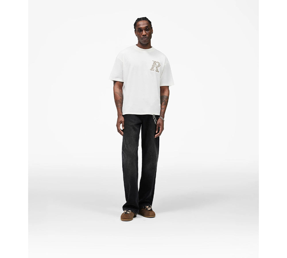 Represent Western Initial T-Shirt - Flat White