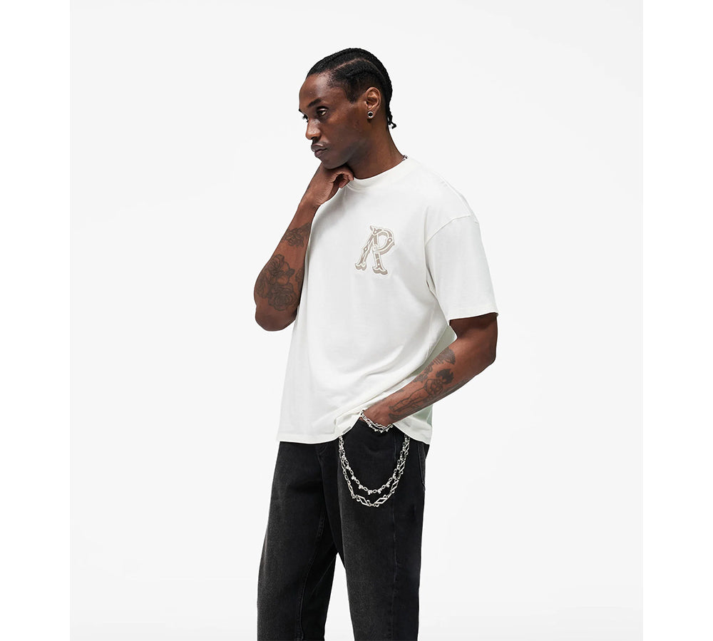 Represent Western Initial T-Shirt - Flat White