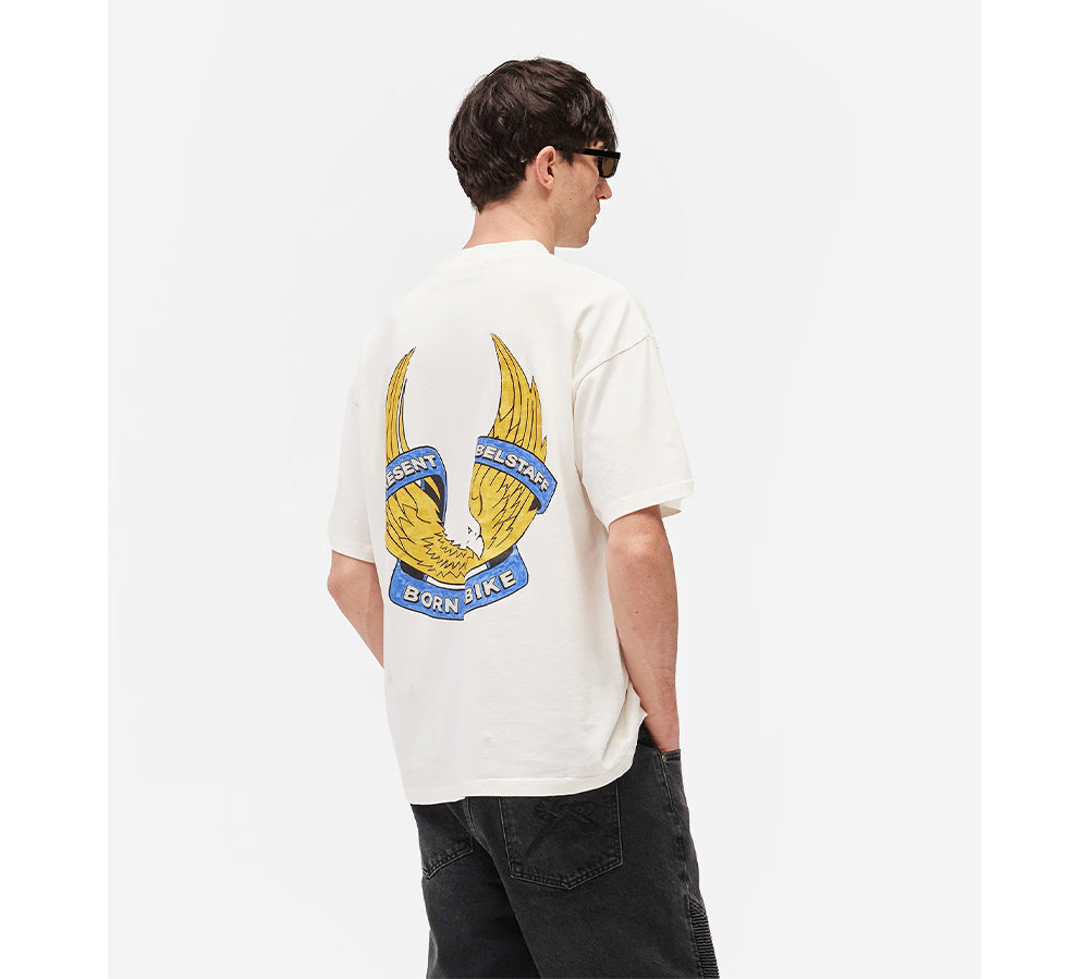 Represent X Belstaff Born To Bike T-Shirt - Flat White