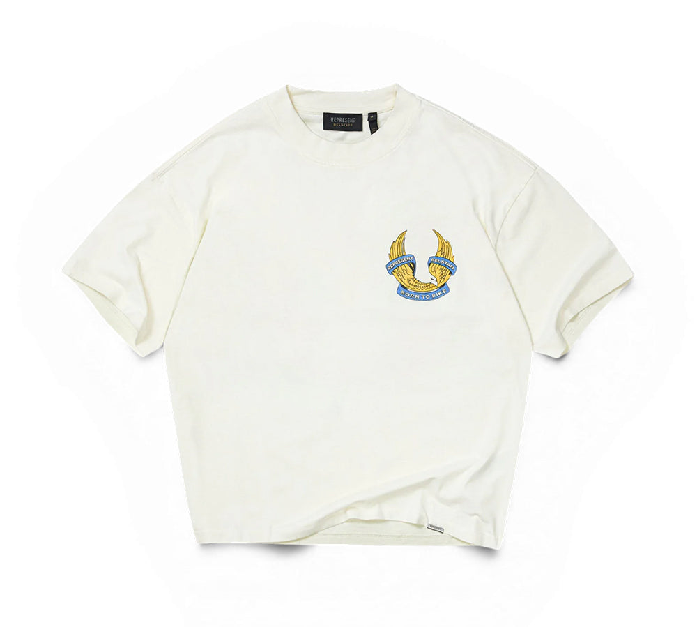 Represent X Belstaff Born To Bike T-Shirt - Flat White