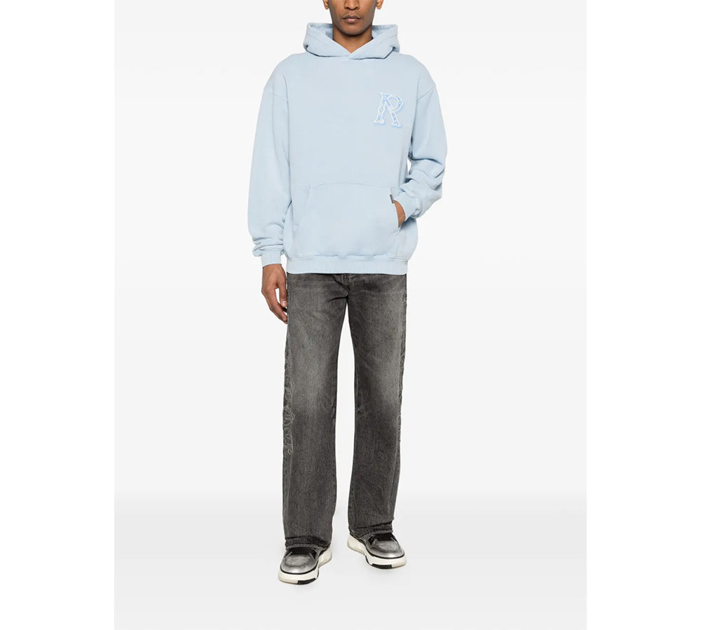 Represent Western Initial Embroidered Hoodie - Mountain Blue