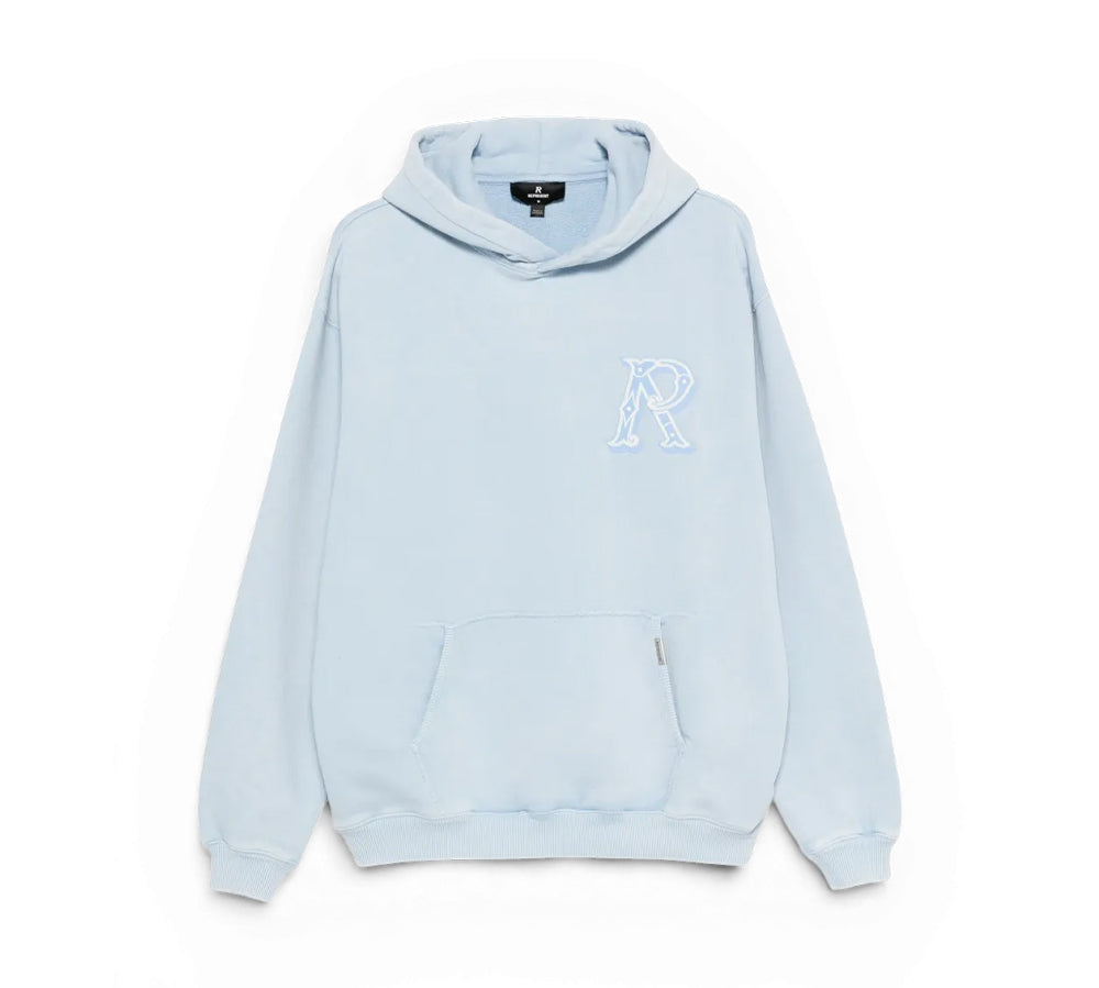 Represent Western Initial Embroidered Hoodie - Mountain Blue