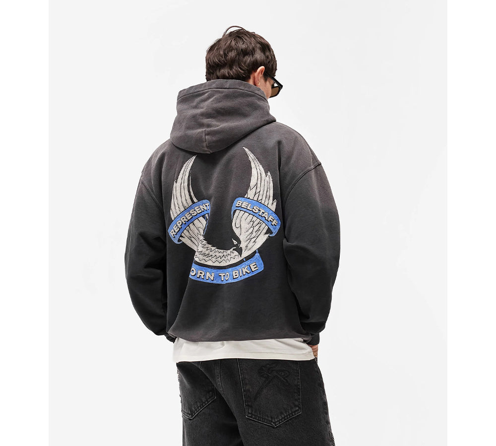 Represent X Belstaff Born To Bike Hoodie - Aged Black