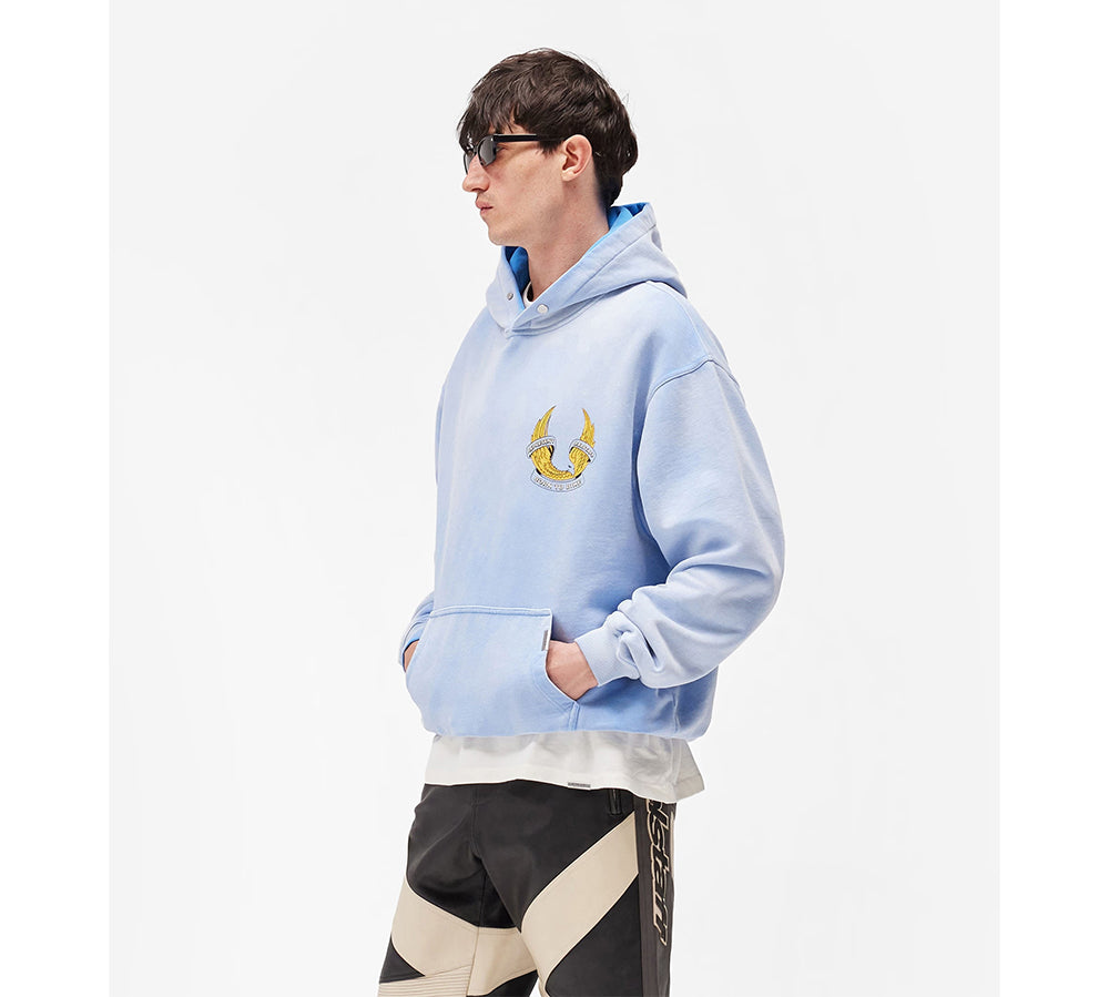 Represent X Belstaff Born To Bike Hoodie - Mid Blue